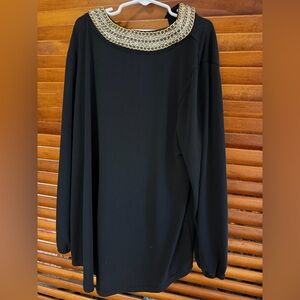 Elegant Black Beaded Women's Top